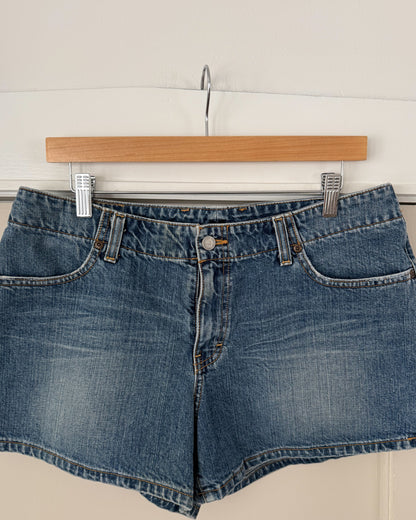 Mid Rise Denim Shorts