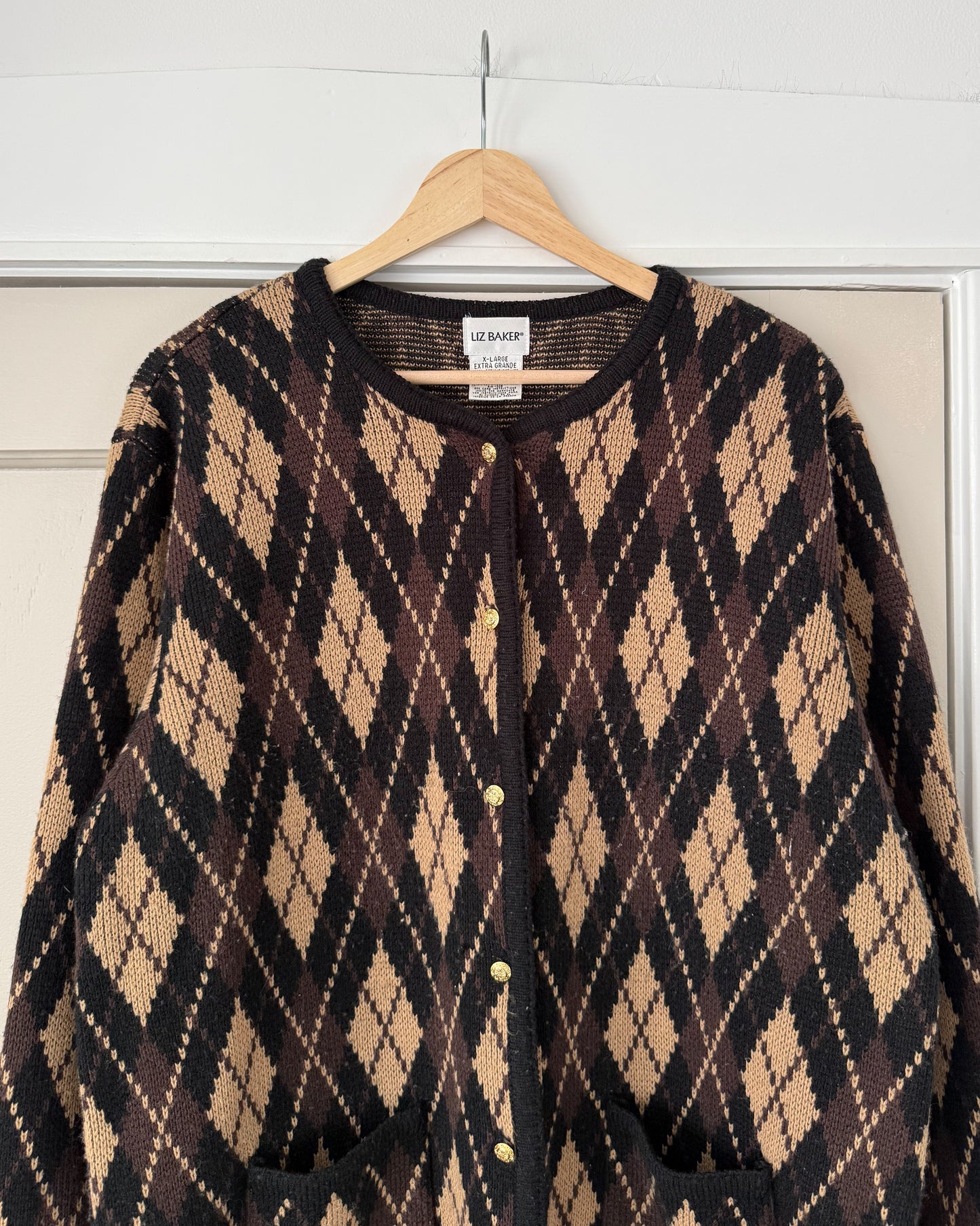 Vintage Diamond Patterned Cardigan