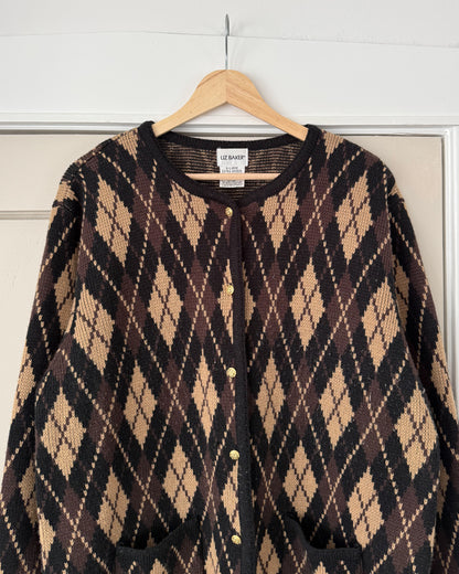 Vintage Diamond Patterned Cardigan