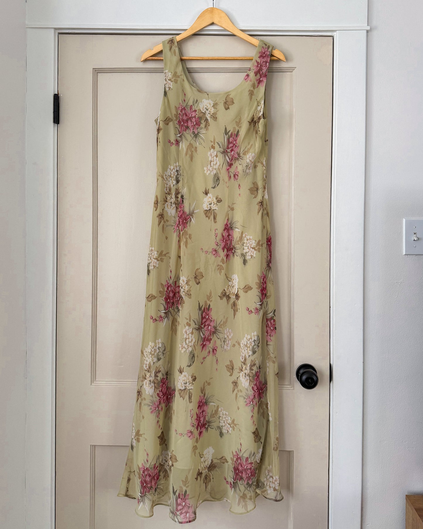 Green & Pink Floral Dress