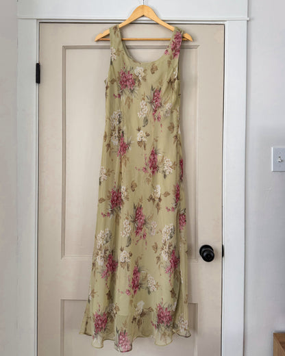Green & Pink Floral Dress