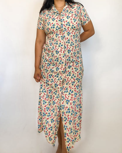 Floral Button Up Maxi Dress
