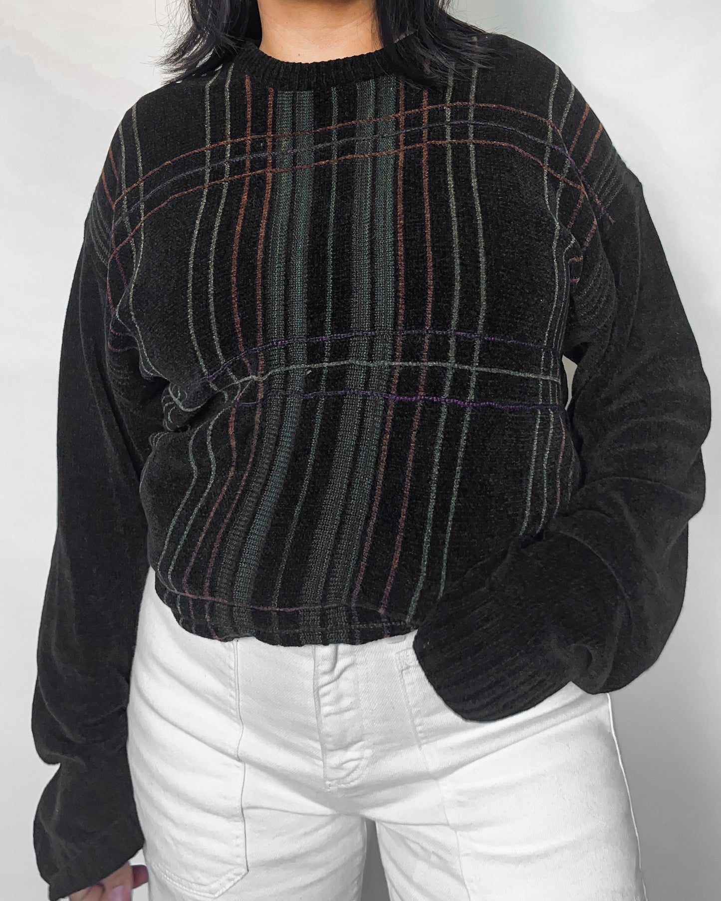 Dockers Black Velvet Striped Sweater