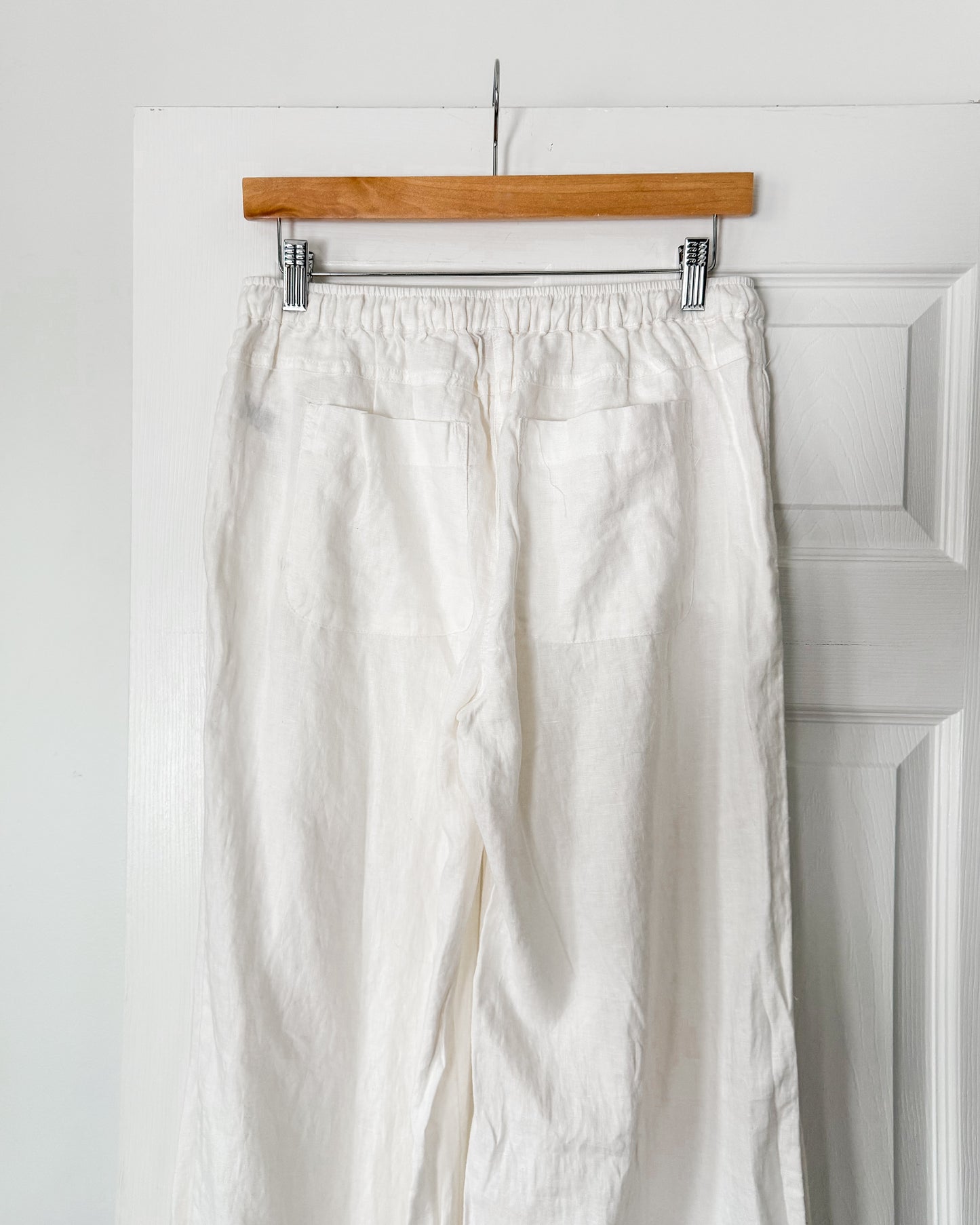 White Linen Lace Pants