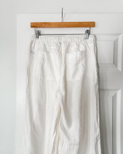 White Linen Lace Pants
