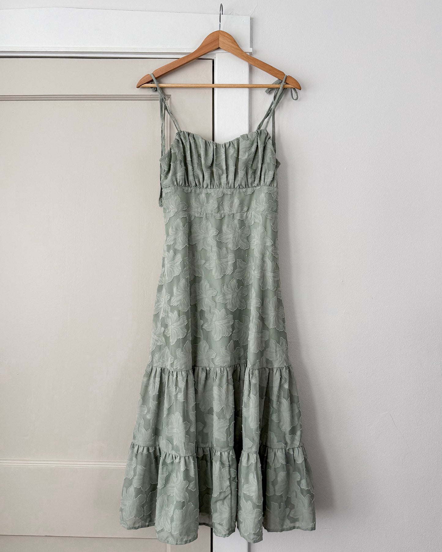 Lulus Sage Green Tie Dress