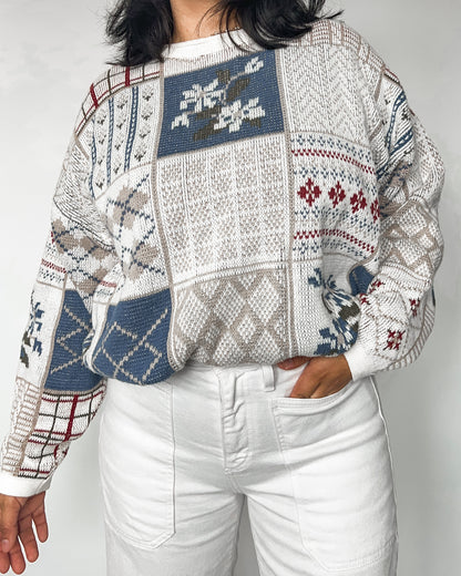 Cotton Harbor Multi Patterned Sweater
