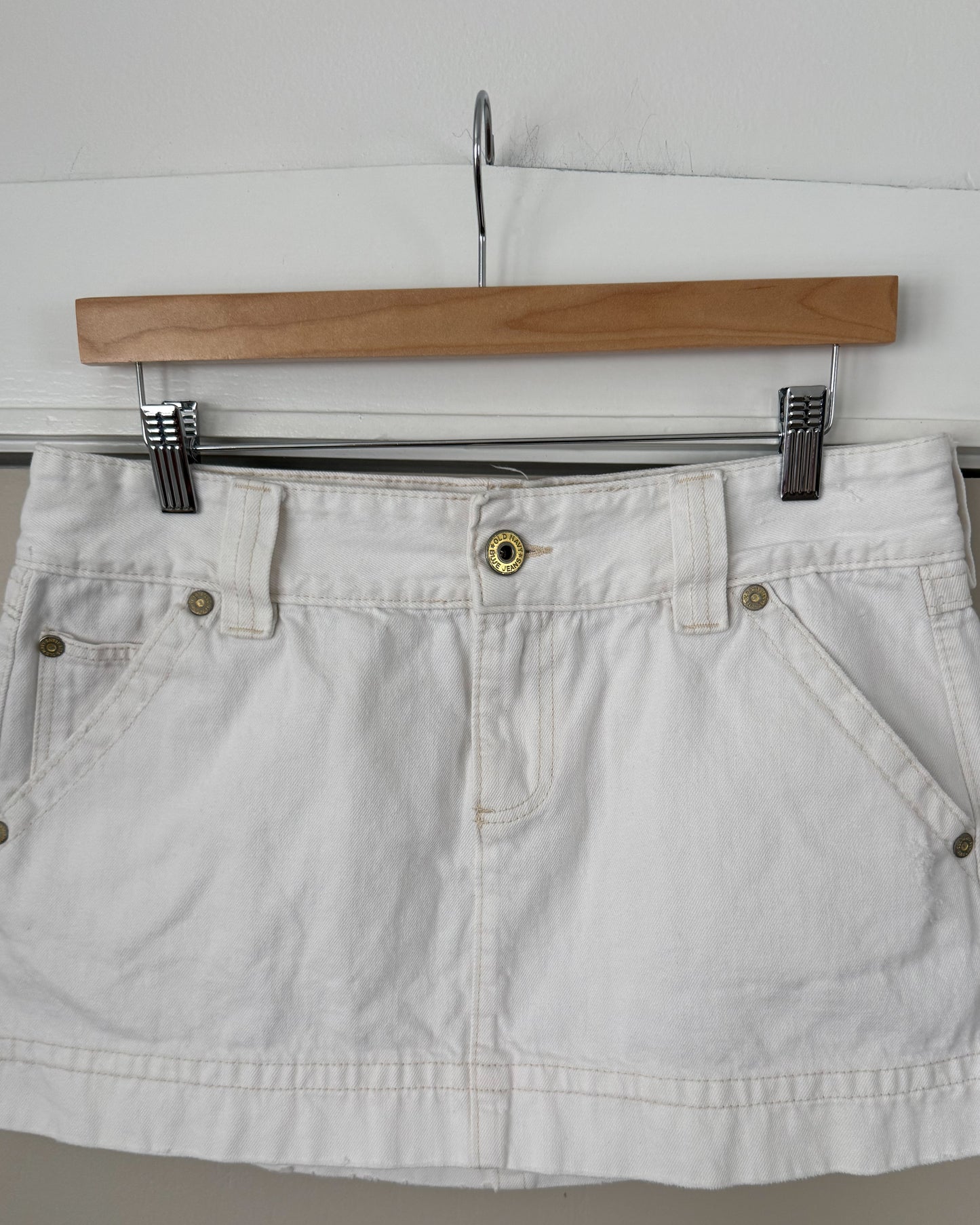 Vintage Old Navy Ultra Low Waist White Denim Skirt