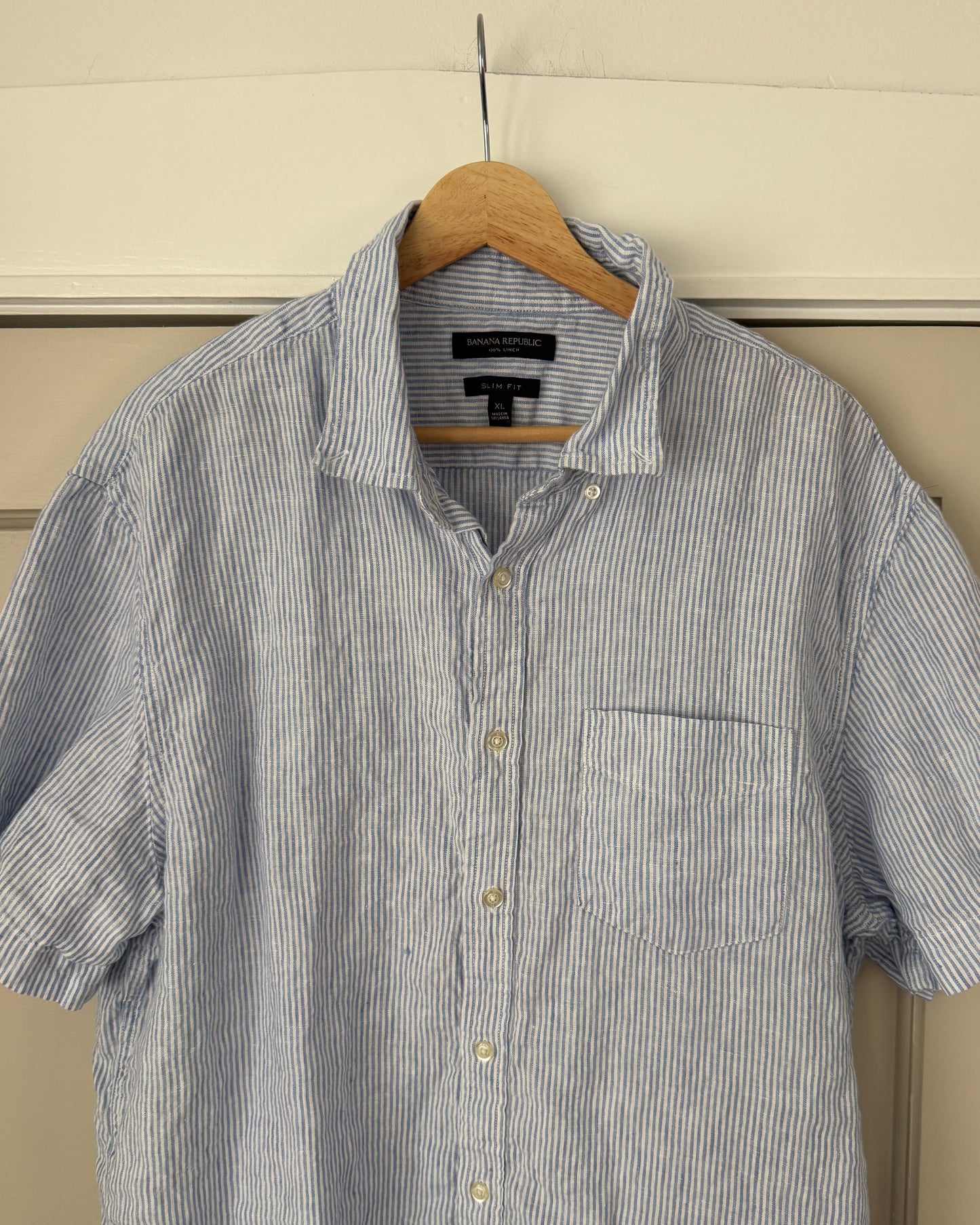 Linen Striped Button Up