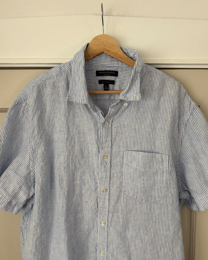 Linen Striped Button Up