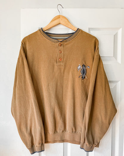 Golf Henley Embroidered Sweatshirt
