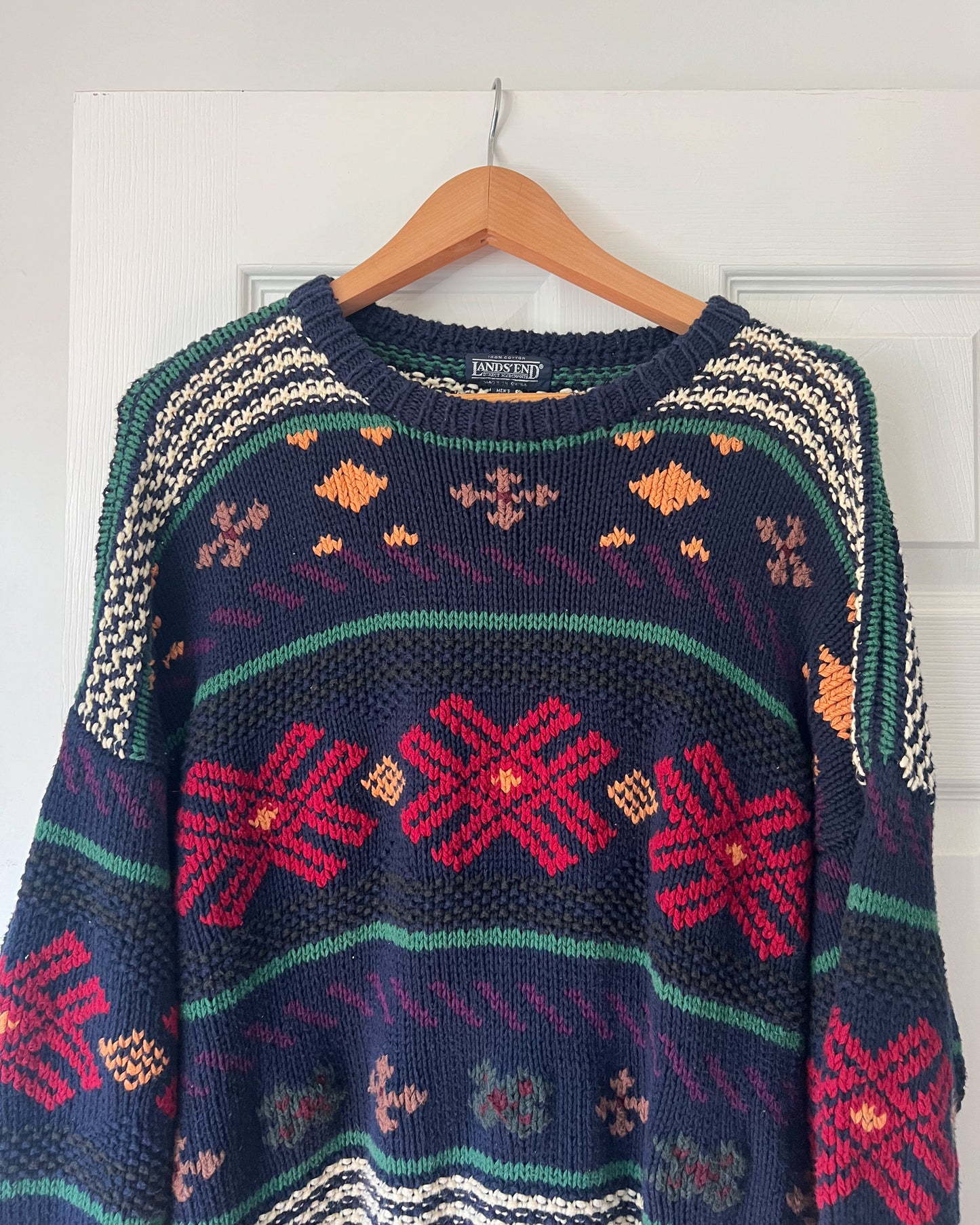 Lands’ End Multi Patterned Knitted Sweater