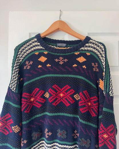 Lands’ End Multi Patterned Knitted Sweater