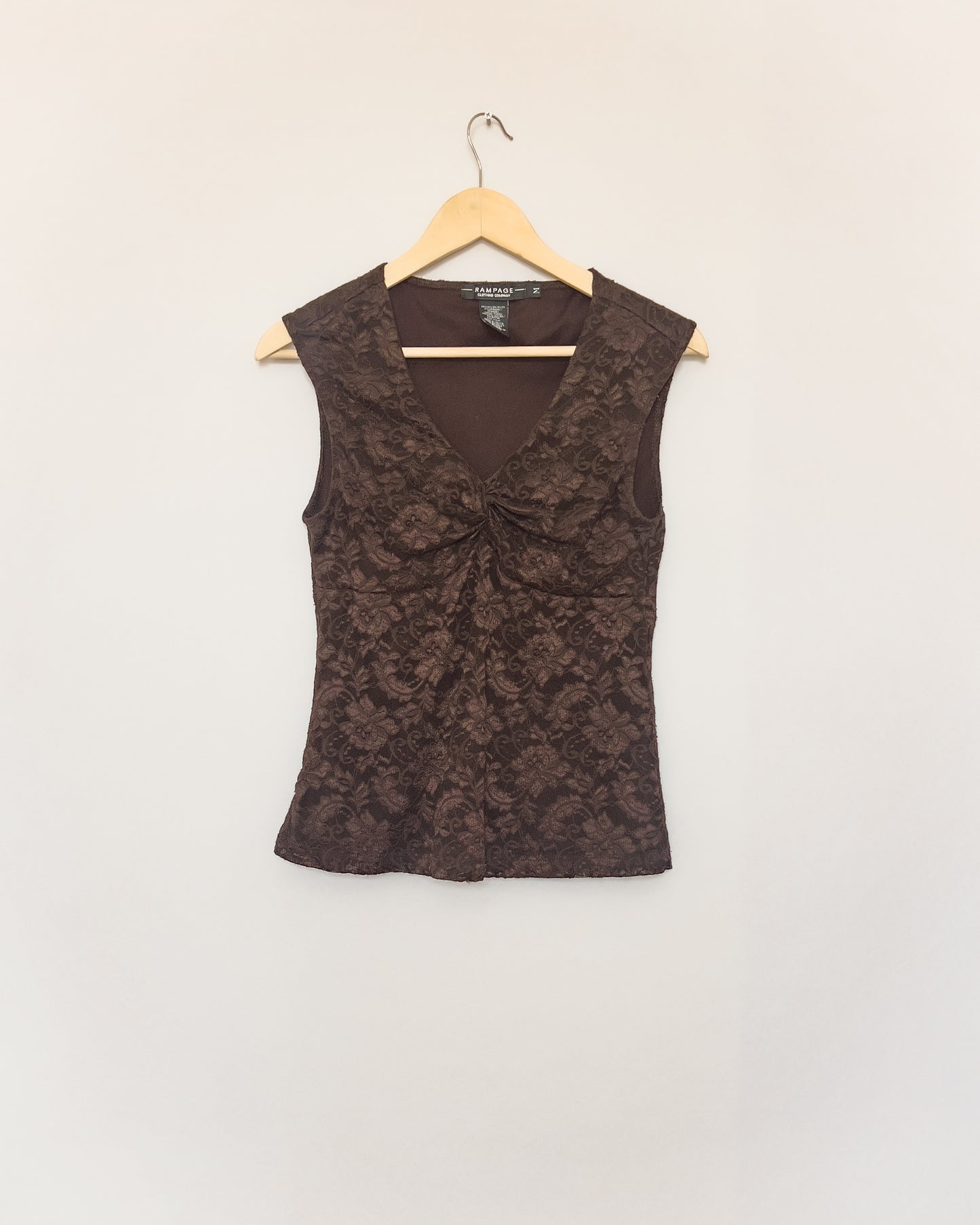 Brown Laced Tank Top