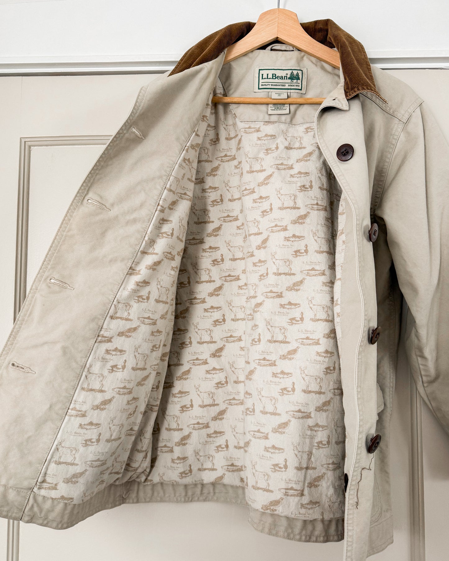 L.L. Bean Chore Coat Fish & Deer Lined