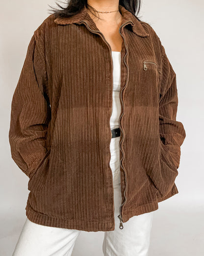 Brown Corduroy Zip Up