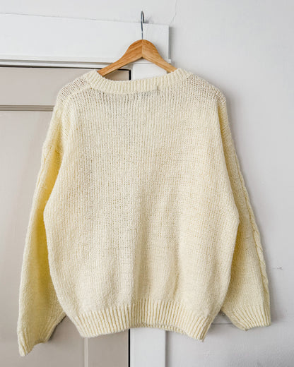 Cable Knit V Neck Sweater