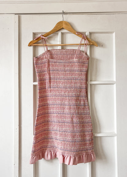 Pink Smocked Stripped Dress