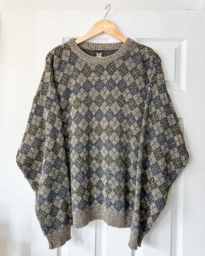 Diamond Patterned Knitted Sweater