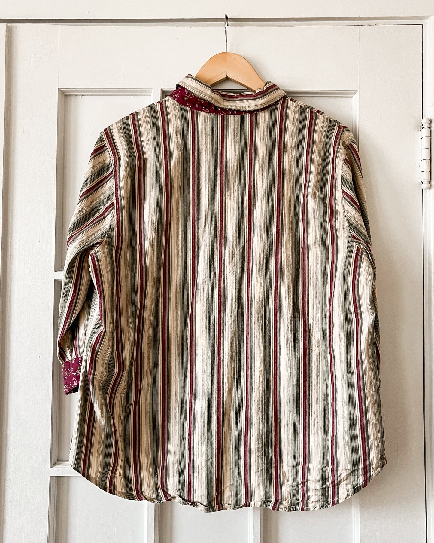 Lemon Grass Stripped Button Up