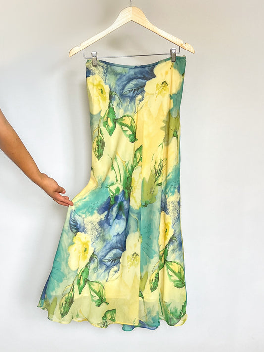 Vintage Floral Maxi Skirt