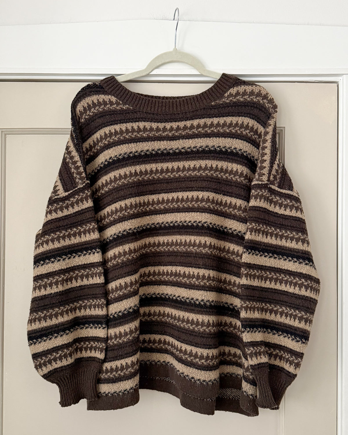 Multi Patterned Brown Sweater