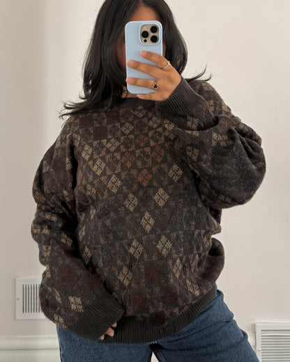 Vintage Diamond Knitted Sweater