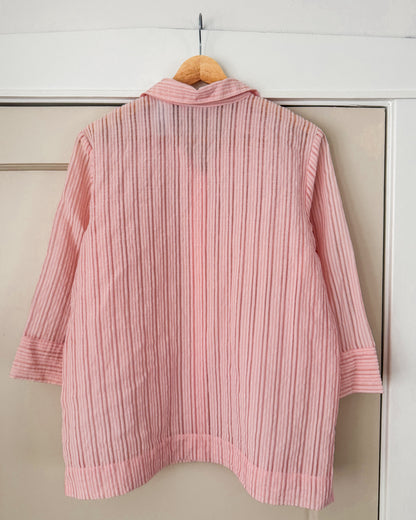 Pink Sheer Button Up