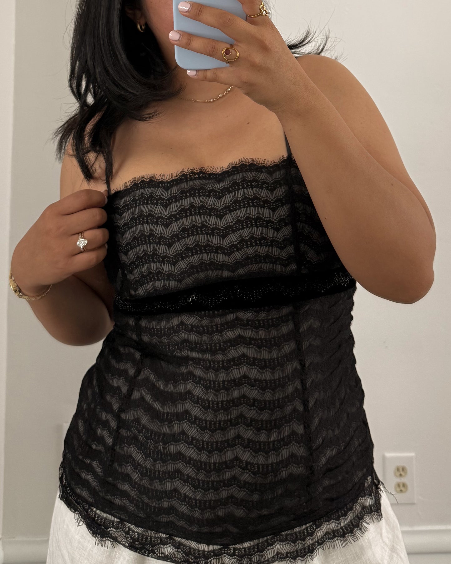 Ann Taylor Black Lace Tank Top