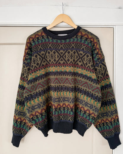 Vintage Multi Patterned Knitted Sweater