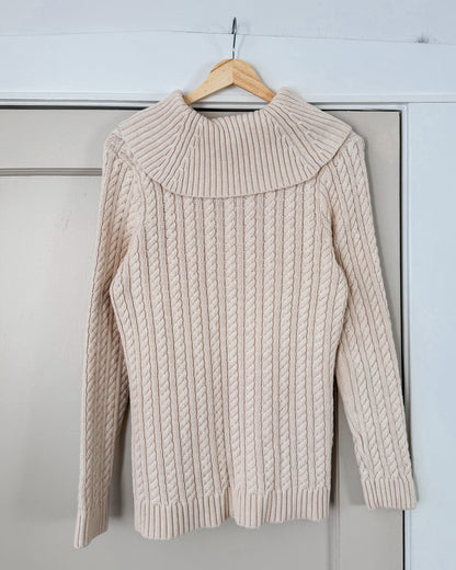 Cotton Cable Knit Turtle Neck Sweater