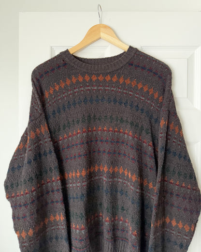 Multicolored Graphic Knitted Sweater