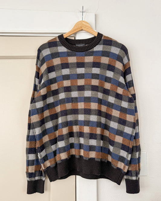 Checkered Knitted Sweater