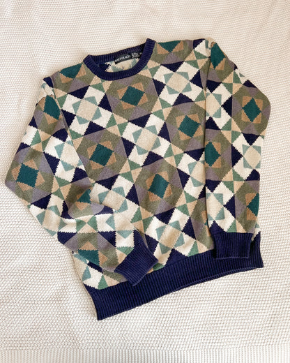 Geometric Patterned Knitted Sweater