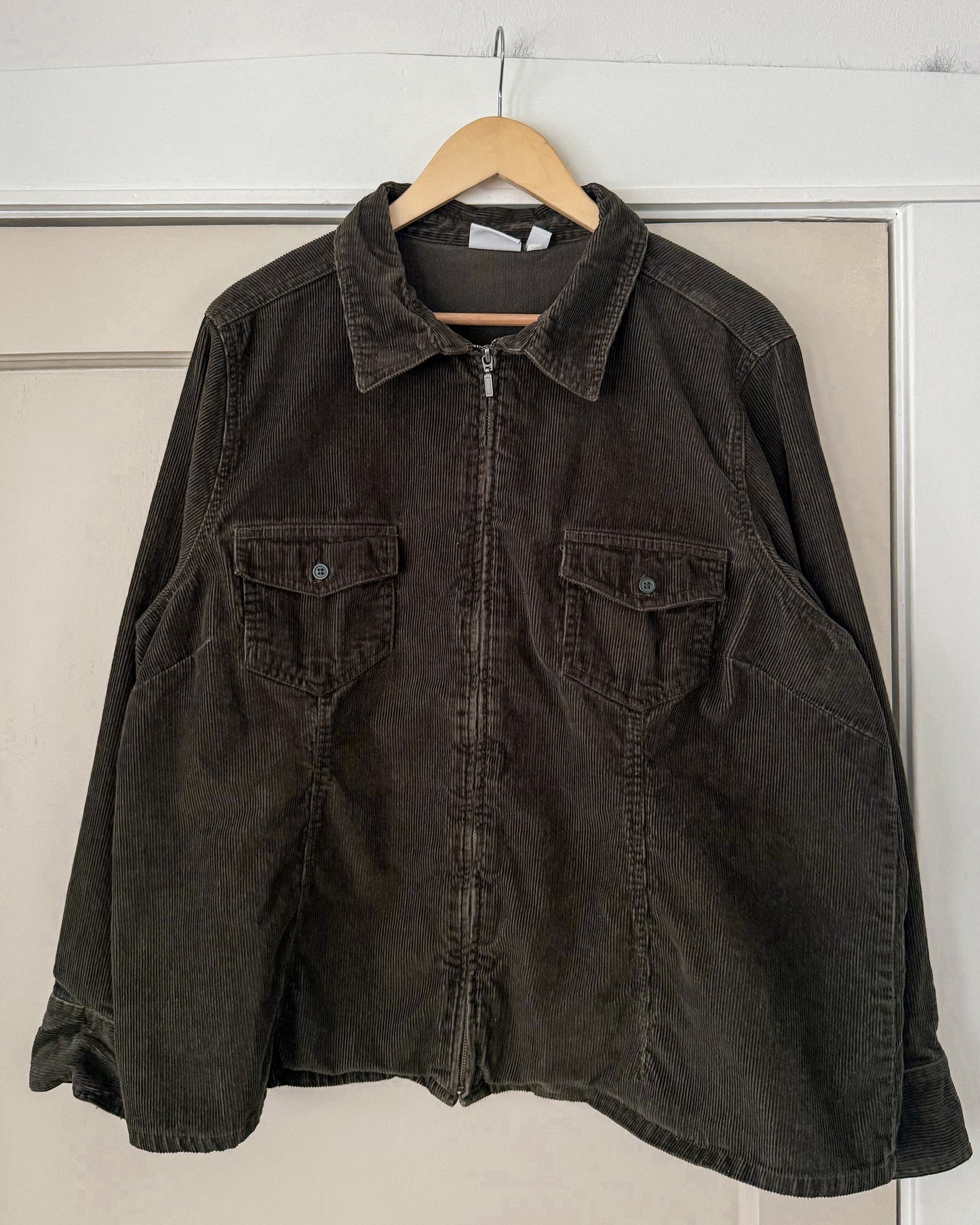 Green Micro Corduroy Shacket