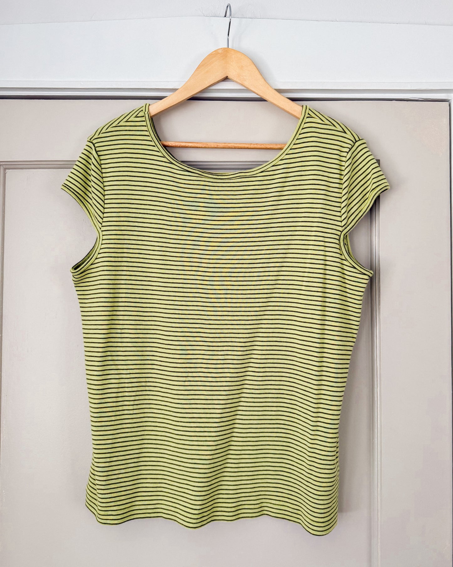 Striped Cap Sleeve T Shirt
