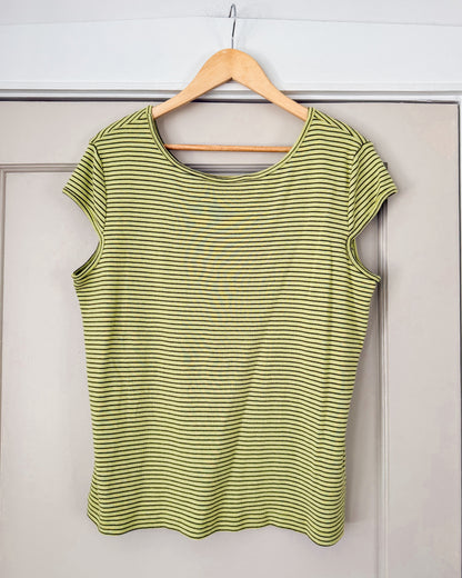 Striped Cap Sleeve T Shirt