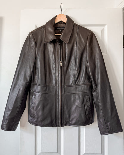 Anne Klein Brown Leather Jacket