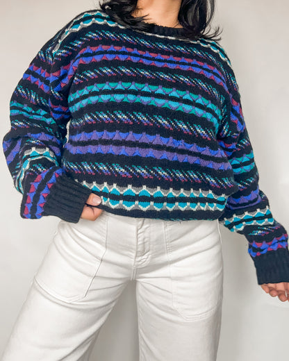 Vintage Colorful Knitted Sweater