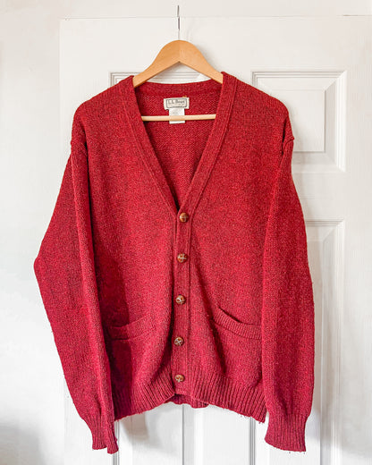 L.L. Bean Red Wool Knitted Cardigan