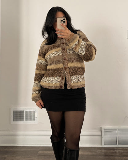 Neutral Striped Cardigan