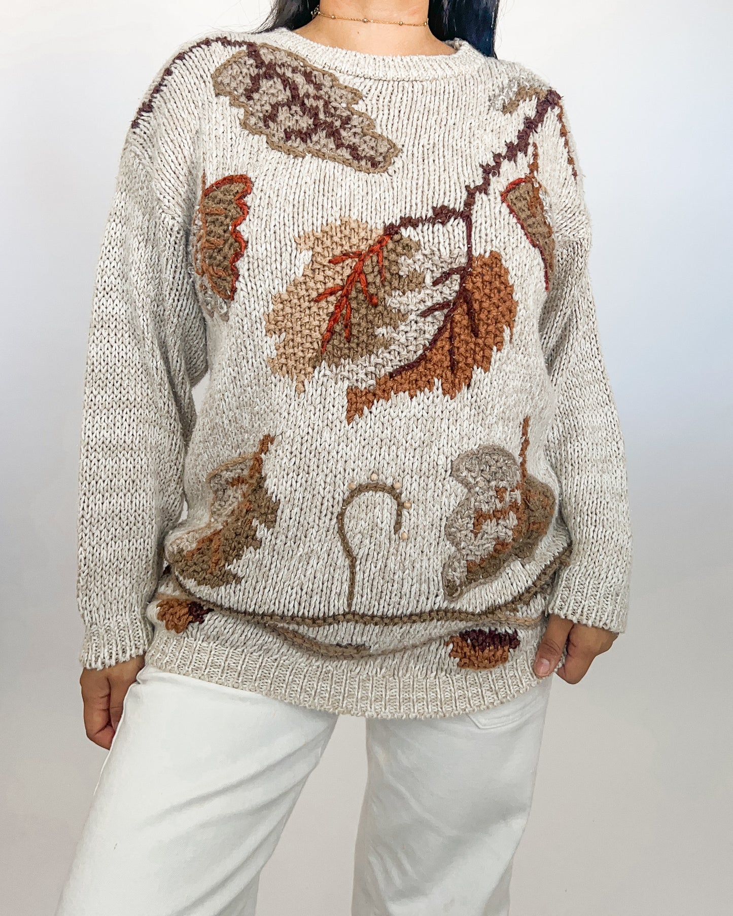 Fall Leaf Knitted Sweater