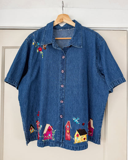 Denim Birdhouse Button Down Shirt