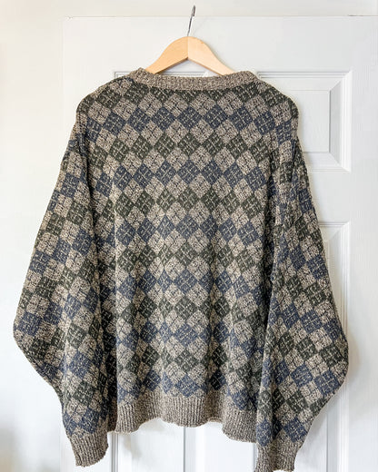 Diamond Patterned Knitted Sweater