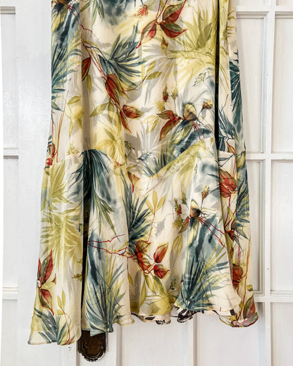 Silk Maxi Floral Skirt