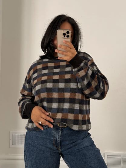 Checkered Knitted Sweater
