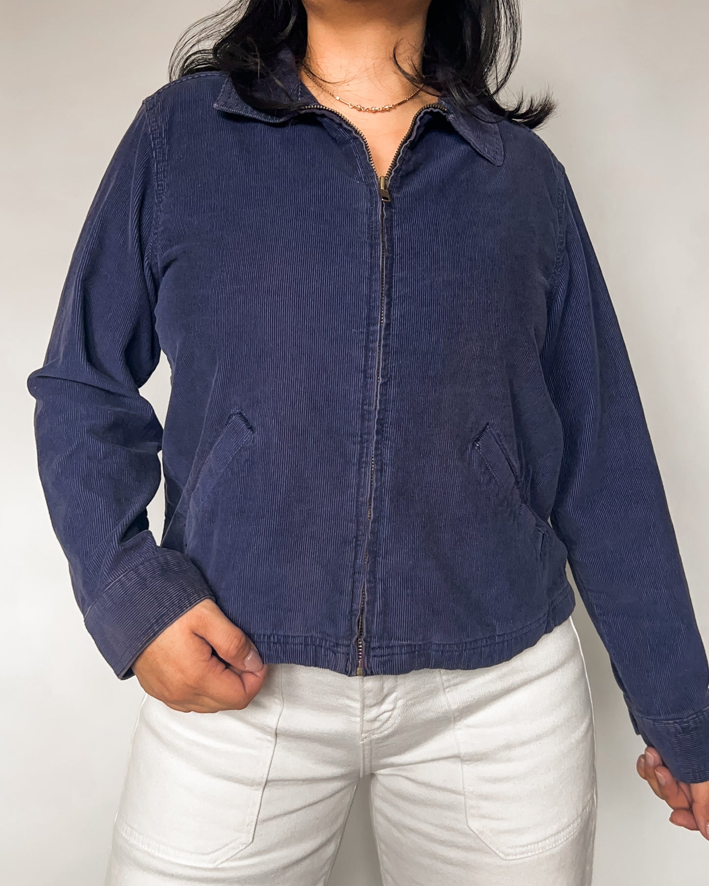 Navy Micro Corduroy Jacket