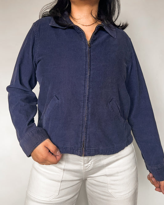 Navy Micro Corduroy Jacket
