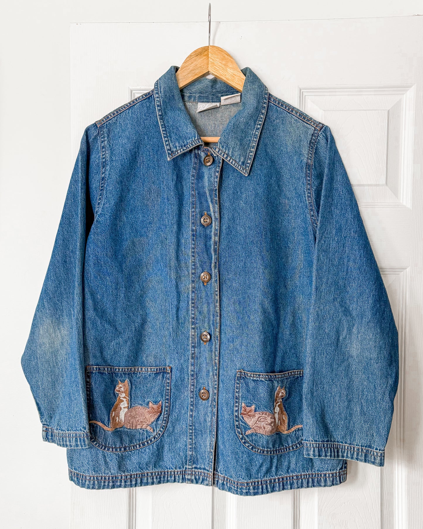 Vintage Blair Cat Embroidered Denim Jacket