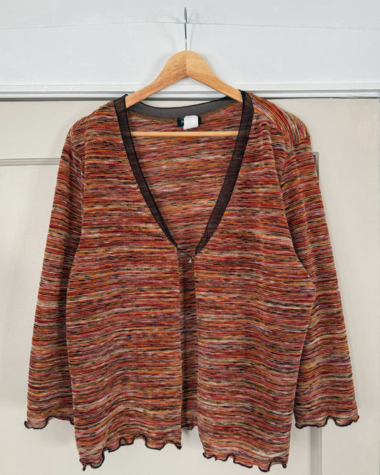 Vintage Striped Sheer Cardigan